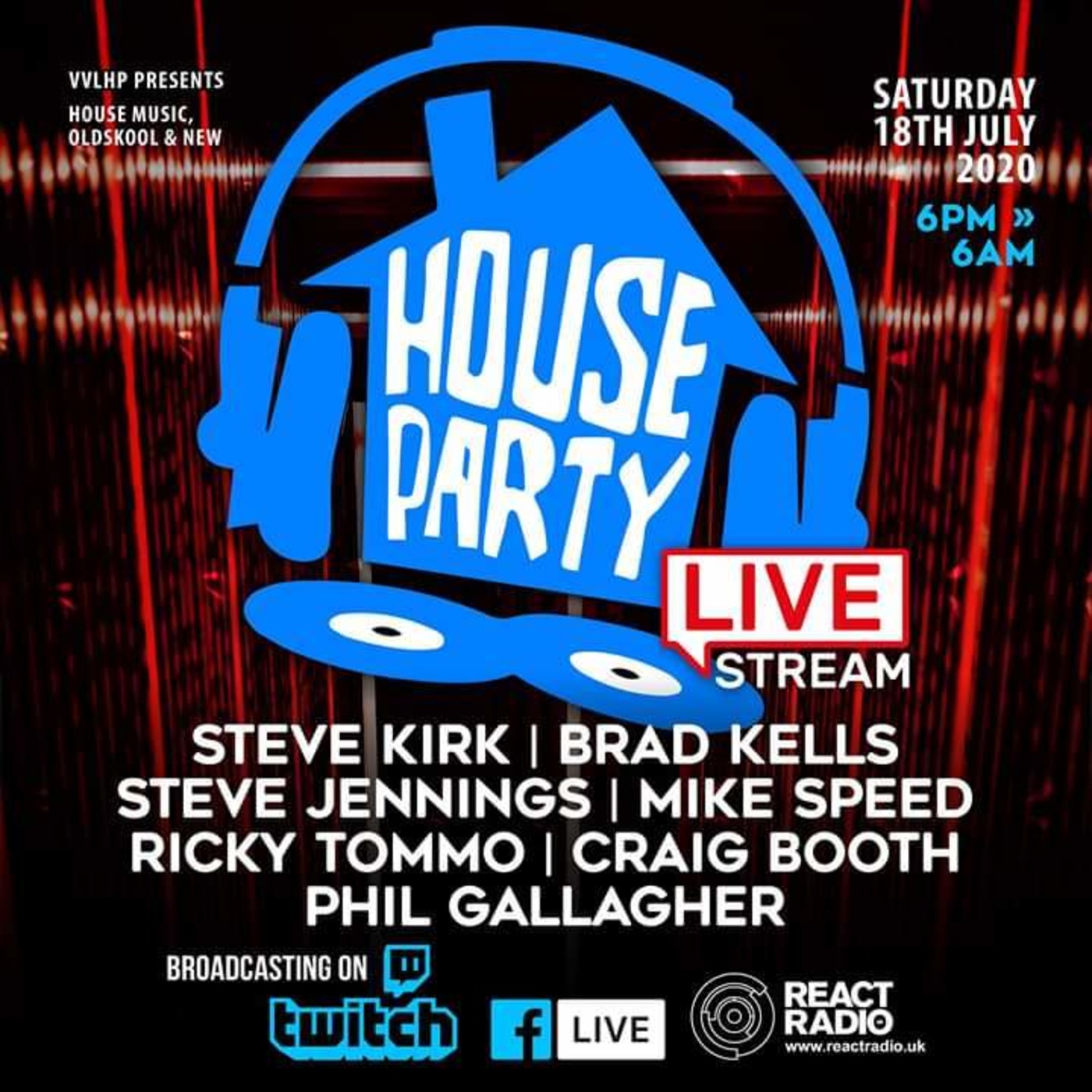 Old Skool House Party live on VVLHP 18th July '20 - rave / piano / funky / mashup